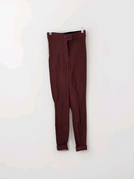 American Apparel Riding Pant M Rust Brown Ribbed Equestrian High Rise Stretch - Picture 16 of 16